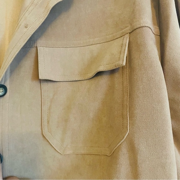 White Stag woman long sleeve button down top size L thick layering blouse casual - Picture 4 of 10